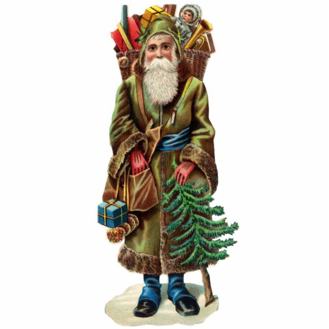 Victorian Santa Christmas Ornament Photo Sculpture Decoration (Front)
