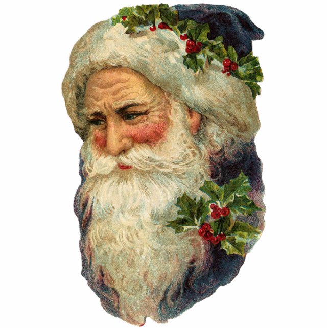 Victorian Santa Christmas Ornament Photo Sculpture Decoration (Front)