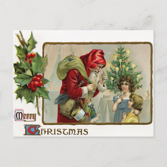 Victorian Santa Christmas Postcard (Front)