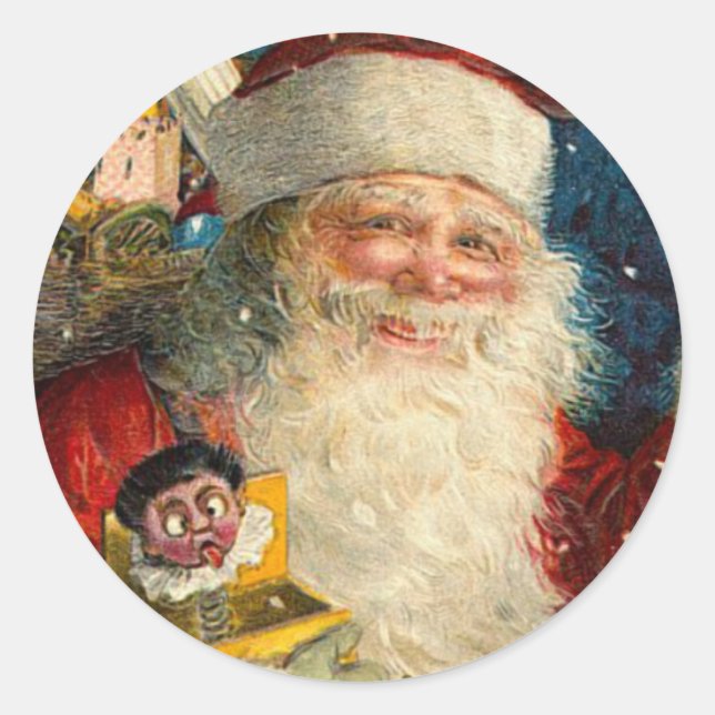 Victorian Santa Christmas sticker (Front)