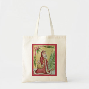 Victorian Santa Christmas Tote Gift Bag