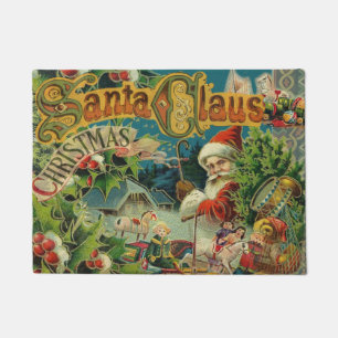 Victorian Santa Claus Christmas Collage Antique  Doormat