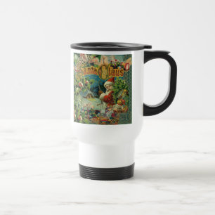 Victorian Santa Claus Christmas Collage Antique  Travel Mug