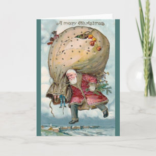 Victorian Santa Claus Christmas Greeting Card