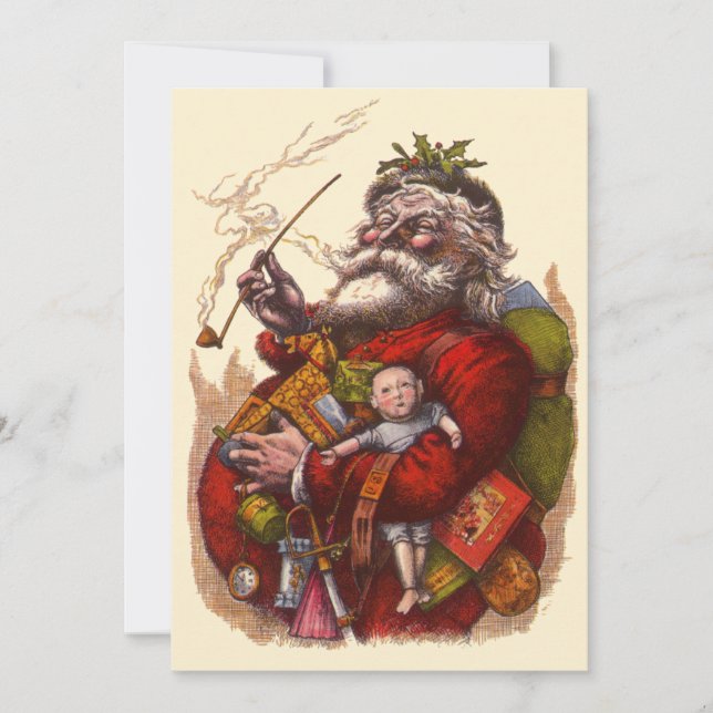 Victorian Santa Claus Christmas Party Invitation (Front)