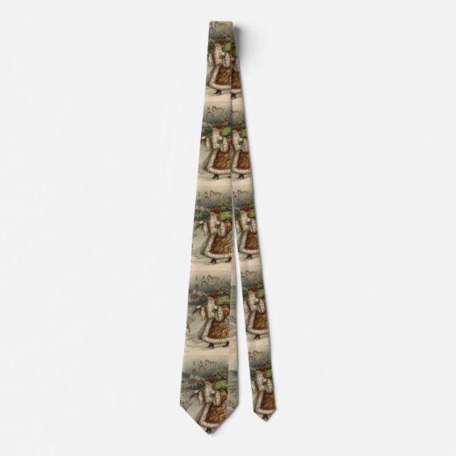 Victorian Santa Claus Christmas Tree Tie (Front)