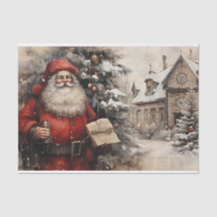 Victorian Santa Claus Father Christmas Deoupage Tissue Paper