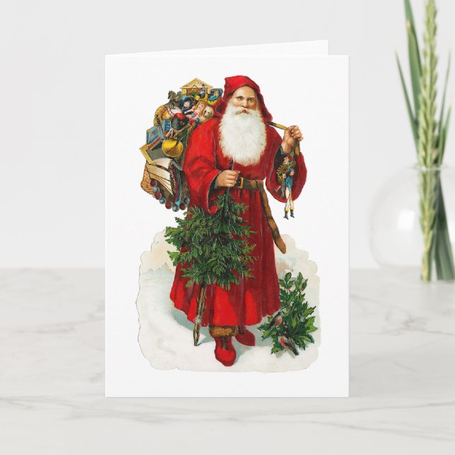 Victorian Santa Claus Holiday Card (Front)