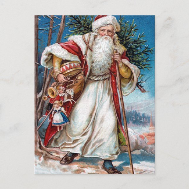 Victorian Santa Claus Holiday Postcard (Front)