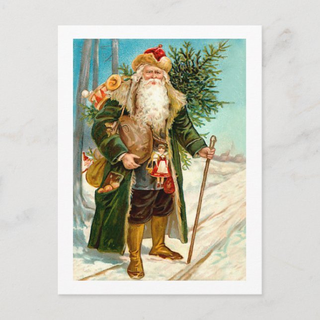 Victorian Santa Claus Holiday Postcard (Front)