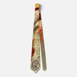 Victorian Santa Claus Portrait, Vintage Christmas Tie