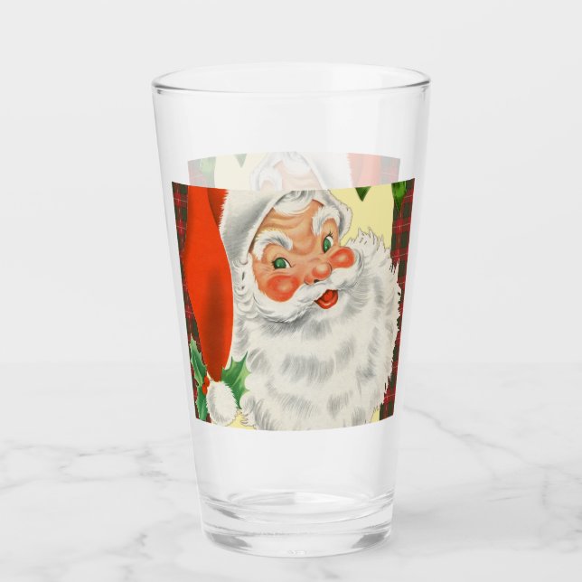 Victorian Santa Claus Retro Christmas Glass (Front)