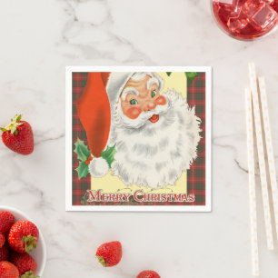 Victorian Santa Claus Retro Christmas Napkin
