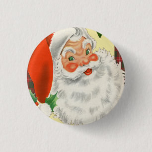 Victorian Santa Claus Traditional Christmas 3 Cm Round Badge
