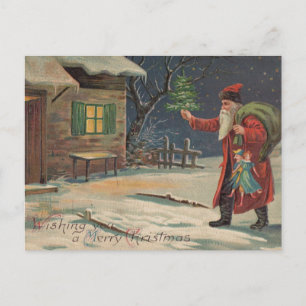 Victorian Santa Claus wishing you a Merry Christma Postcard