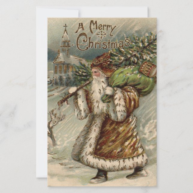 Victorian Santa Claus With Christmas Tree (Front)