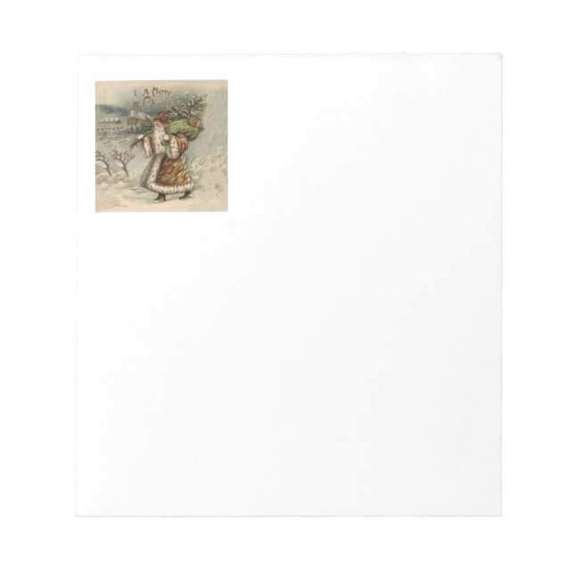 Victorian Santa Claus With Christmas Tree Notepad (Front)