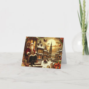 Victorian Santa Folded Greeting Card