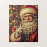 Victorian Santa Jigsaw Puzzle<br><div class="desc">Victorian Father Christmas with tree and gifts</div>