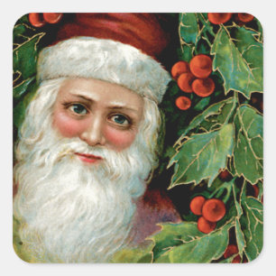 Victorian Santa Square Sticker