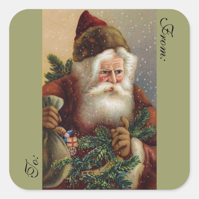 Victorian Santa Stickers (Front)