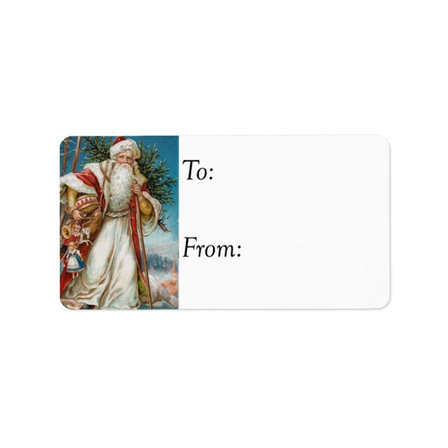 Victorian Santa Vintage Gift Tag (Front)