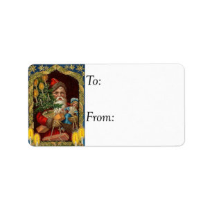 Victorian Santa Vintage Gift Tag