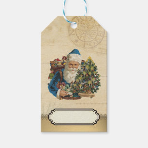 Victorian Santa with Gifts - Vintage Christmas Gift Tags