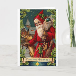 Victorian Santa with Sack Christmas Card