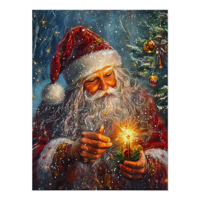 Victorian Santa's Candlelight Poster (Front)