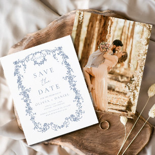 Victorian Save the Date Photo French Wedding Flyer