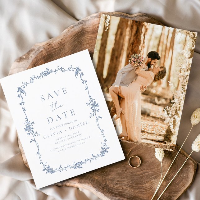 Victorian Save the Date Photo French Wedding  Flyer (Creator Uploaded)