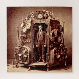 Victorian Scientist ~ Steampunk Time Machine V5.2  Jigsaw Puzzle