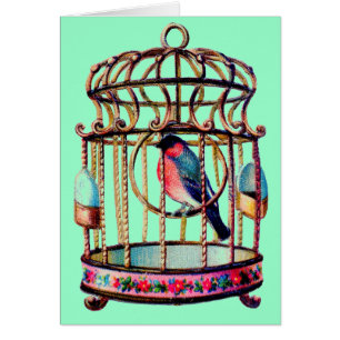 Victorian Scrap Die cut Bird Cage