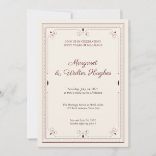 Victorian Scroll 60th Anniversary Invitation