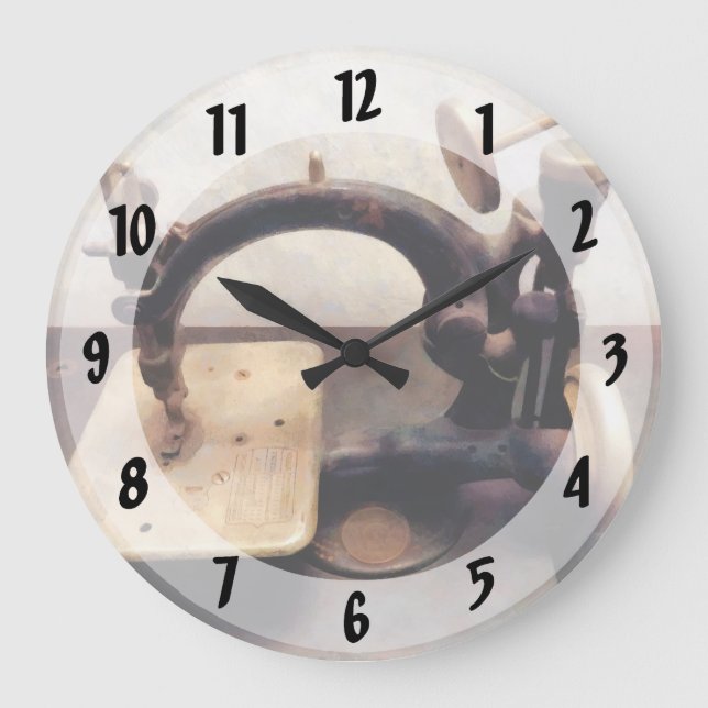 Victorian Sewing Machine Large Clock (Front)