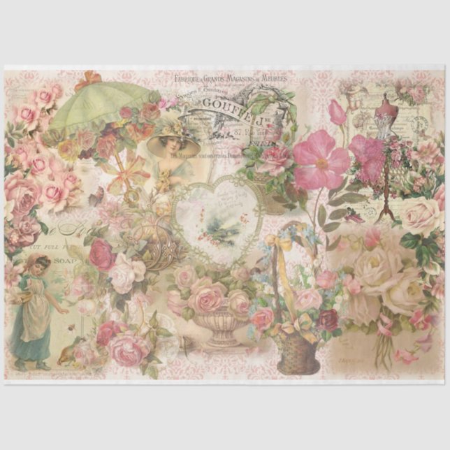 Victorian Shabby Chic Series Design 1 Tissue Paper (Front)