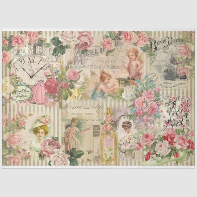Victorian  Shabby Chic Series Design 6 Tissue Paper (Front)