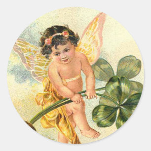 Victorian Shamrock Faeries Stickers