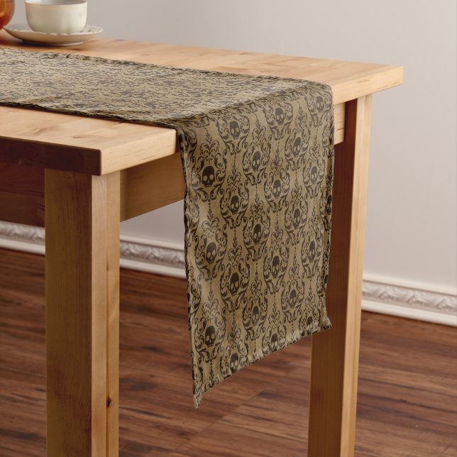Victorian Skulls Short Table Runner (In Situ)