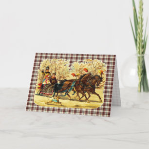 Victorian Sleigh Ride Christmas Holiday Card