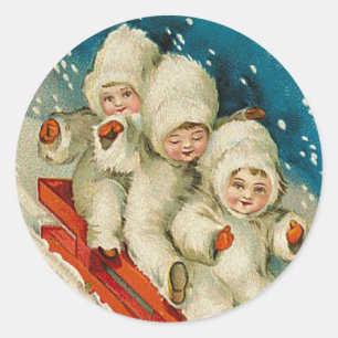 Victorian Snow Baby Christmas sticker