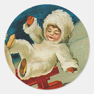 Victorian Snow Baby Christmas sticker