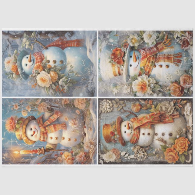 Victorian Snow Ladies 4 square  Tissue Paper (Front)