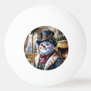 Victorian Snowman Christmas Design Ping Pong Ball