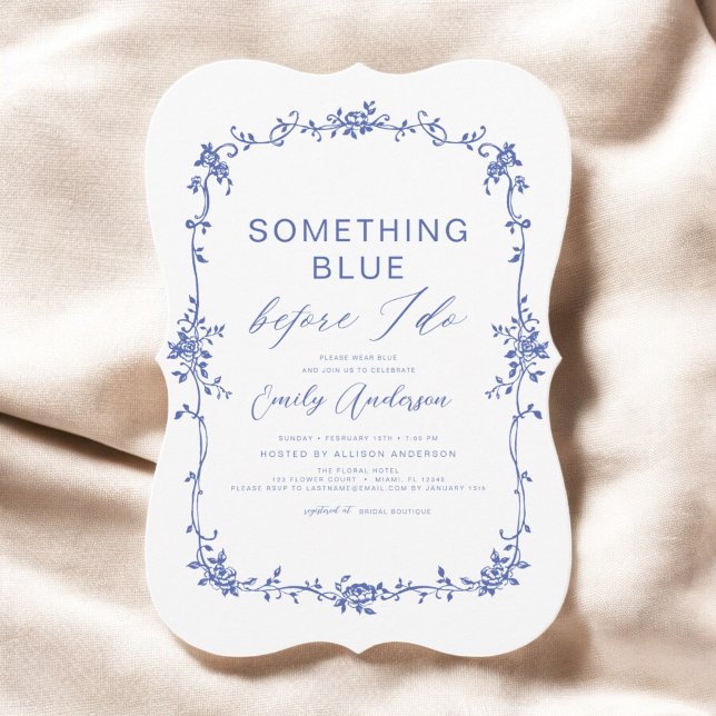 Victorian Something Blue French Bridal Shower Invitation (Creator Uploaded)