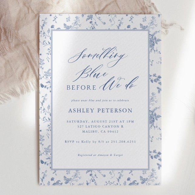 Victorian Something Blue We Do Wedding Shower Invitation (Creator Uploaded)