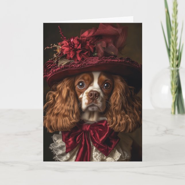Victorian Spaniel Christmas Holiday Card (Front)