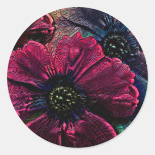 Victorian Splendor:  Exquisite Floral Design  Classic Round Sticker