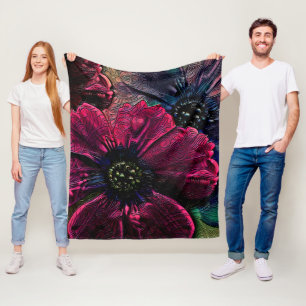 Victorian Splendor: Exquisite Floral Design Fleece Blanket